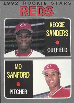 1992 Baseball Cards Magazine '70 Topps Replicas #8 Reggie Sanders / Mo Sanford Front