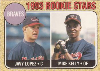1993 Baseball Card Magazine / Sports Card Magazine #BBC14 Braves 1993 Rookie Stars (Javy Lopez / Mike Kelly) Front
