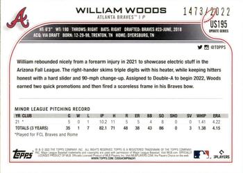 2022 Topps Update - Gold #US195 William Woods Back