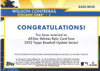2022 Topps Update - All-Star Stitches Relics #ASSC-WCO Willson Contreras Back