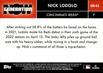 2022 Topps Update - Generation Now #GN-65 Nick Lodolo Back