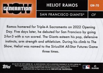 2022 Topps Update - Generation Now #GN-70 Heliot Ramos Back