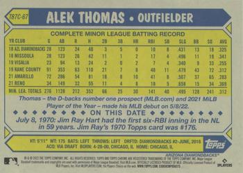2022 Topps Update - 1987 Topps Baseball 35th Anniversary Chrome Silver Pack #T87C-67 Alek Thomas Back