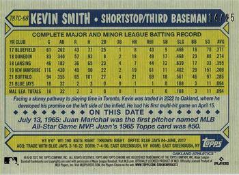 2022 Topps Update - 1987 Topps Baseball 35th Anniversary Chrome Silver Pack Orange #T87C-68 Kevin Smith Back