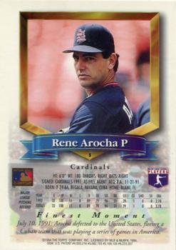 1994 Finest - Refractors #5 Rene Arocha Back