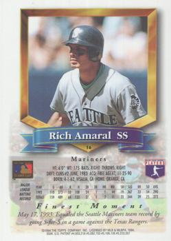 1994 Finest - Refractors #16 Rich Amaral Back