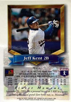 1994 Finest - Refractors #33 Jeff Kent Back