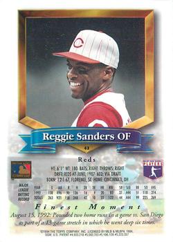 1994 Finest - Refractors #43 Reggie Sanders Back