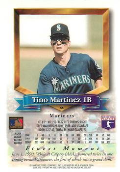1994 Finest - Refractors #55 Tino Martinez Back