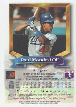 1994 Finest - Refractors #74 Raul Mondesi Back