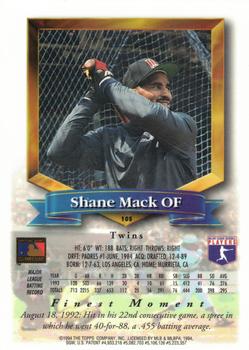1994 Finest - Refractors #105 Shane Mack Back