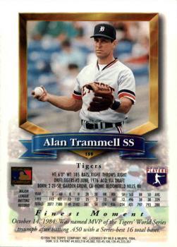 1994 Finest - Refractors #159 Alan Trammell Back