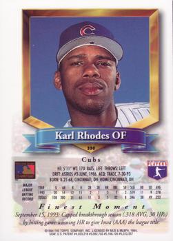 1994 Finest - Refractors #330 Karl Rhodes Back