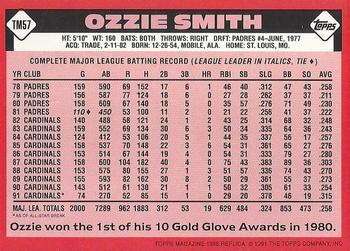 1991 Topps Magazine #TM57 Ozzie Smith Back