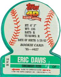 1991 Topps Stand-Ups #10 Eric Davis Back