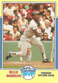 1988 Fleer Baseball MVPs #28 Willie Randolph Front