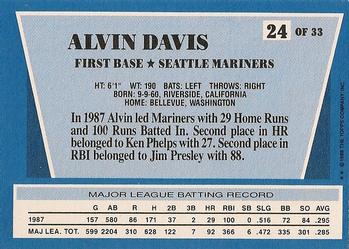 1988 Topps Rite-Aid Team MVP's #24 Alvin Davis Back