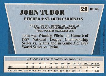 1988 Topps Rite-Aid Team MVP's #29 John Tudor Back