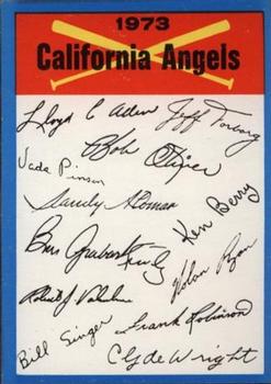 1973 Topps - Team Checklists #NNO California Angels Front