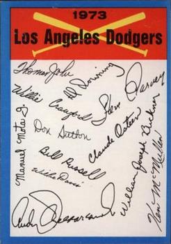 1973 Topps - Team Checklists #NNO Los Angeles Dodgers Front