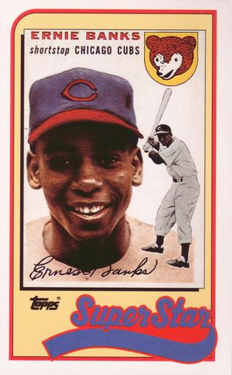1989 Topps/LJN Baseball Talk #17 Ernie Banks Front