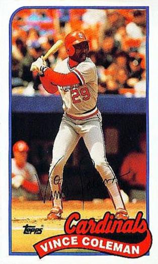 1989 Topps/LJN Baseball Talk #59 Vince Coleman Front