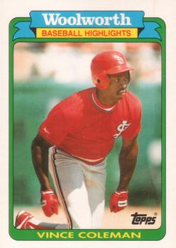 1990 Topps Woolworth Baseball Highlights #10 Vince Coleman Front