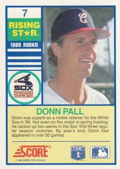 1990 Score Rising Stars #7 Donn Pall Back
