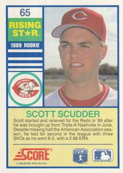 1990 Score Rising Stars #65 Scott Scudder Back