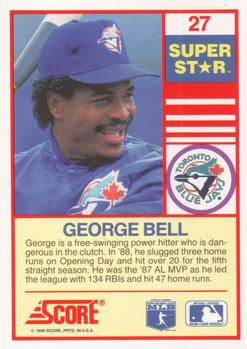 1990 Score 100 Superstars #27 George Bell Back