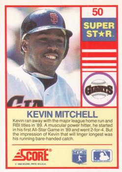 1990 Score 100 Superstars #50 Kevin Mitchell Back