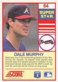 1990 Score 100 Superstars #64 Dale Murphy Back