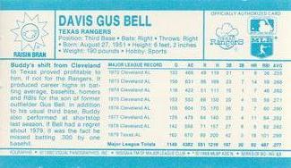 1980 Kellogg's 3-D Super Stars #53 Buddy Bell Back