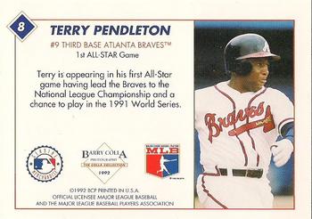 1992 Barry Colla All-Star Game #8 Terry Pendleton Back