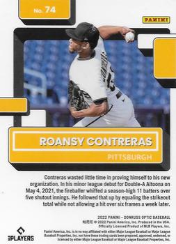 2022 Donruss Optic #74 Roansy Contreras Back