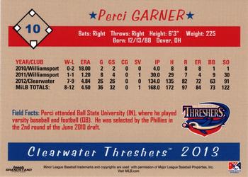 2013 Grandstand Clearwater Threshers #NNO Perci Garner Back