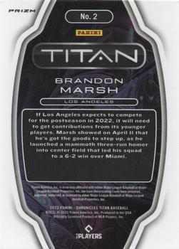 2022 Panini Chronicles - Titan Pink Pulsar #2 Brandon Marsh Back