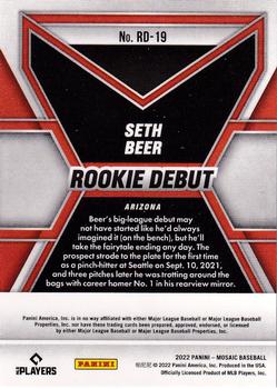 2022 Panini Mosaic - Rookie Debut #RD-19 Seth Beer Back