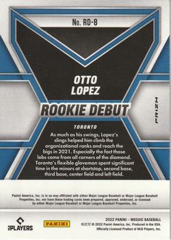 2022 Panini Mosaic - Rookie Debut Mosaic #RD-8 Otto Lopez Back