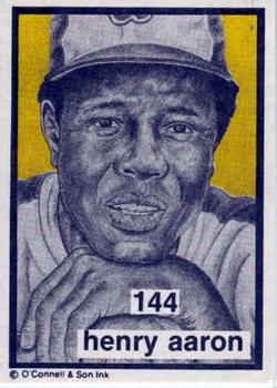 1984-89 O'Connell and Son Ink #144 Hank Aaron Front