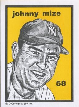 1984-89 O'Connell and Son Ink #58 Johnny Mize Front