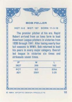 1984-85 Sports Design Products #10 Bob Feller Back