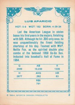 1984-85 Sports Design Products #2 Luis Aparicio Back