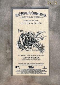 2022 Topps Allen & Ginter X - Mini Silver Frame Autographs #MA-CW Colton Welker Back