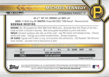2022 Bowman Draft #BD-176 Michael Kennedy Back