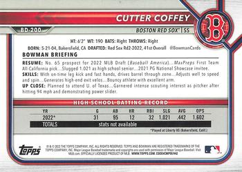 2022 Bowman Draft 1st Edition #BD-200 Cutter Coffey Back