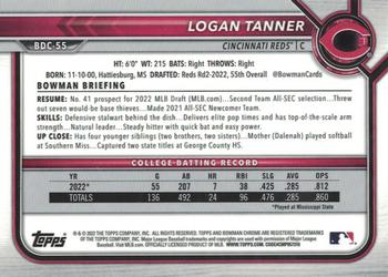 2022 Bowman Draft - Chrome #BDC-55 Logan Tanner Back