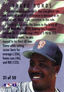 1994 Fleer - All-Stars #31 Barry Bonds Back