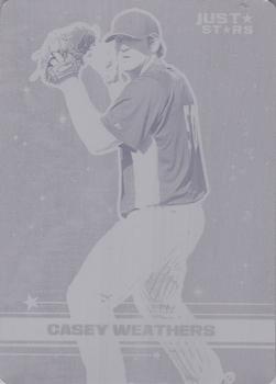 2008 Just Autographs - Just Stars Printing Plates Black #100 Casey Weathers Front