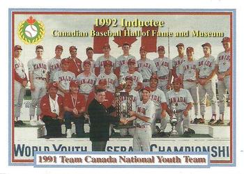 2002-23 Canadian Baseball Hall of Fame #113/12 1991 Team Canada National Youth Team Front